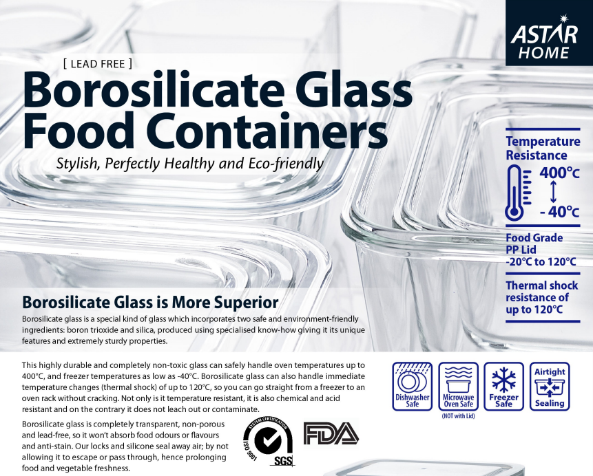 Astar - Glass Food Containers Rectangle